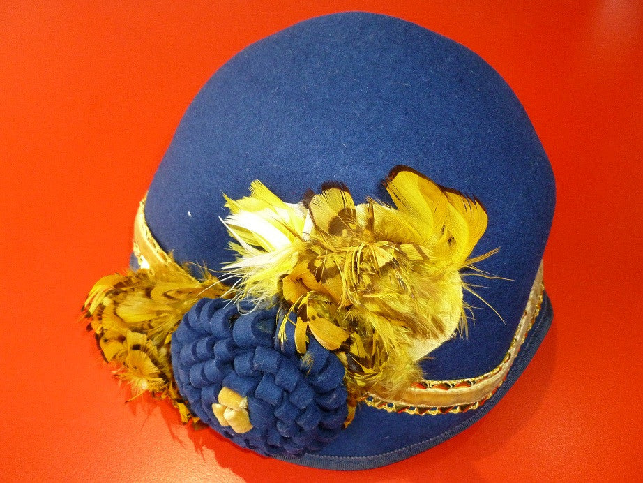 Blue & Yellow Cloche hat