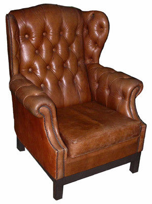 Armchair #2 Wingback Tan Leather(1.10m x 0.87m x 0.86m) [x2]