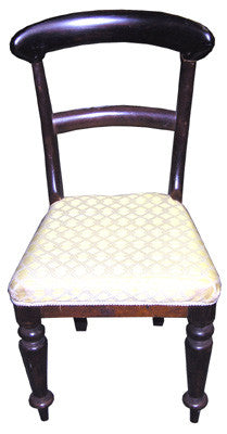Dining Chair #005  Dark Wood Yellow Seat [x= 3]