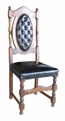 Dining Chair #006 Ike Black Vinyl and Wood [x= 14]