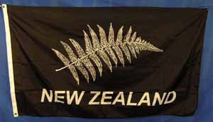 New Zealand silver fern on black (1.5m x 0.9m) [mat=polyester] [x=2]