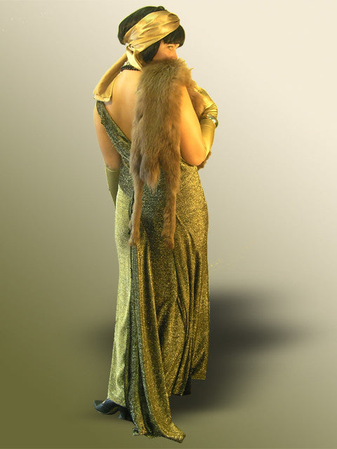 30s Gold Gown Back