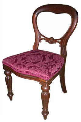Dining Chair #008 Victorian Balloon Back Maroon [x= 8]