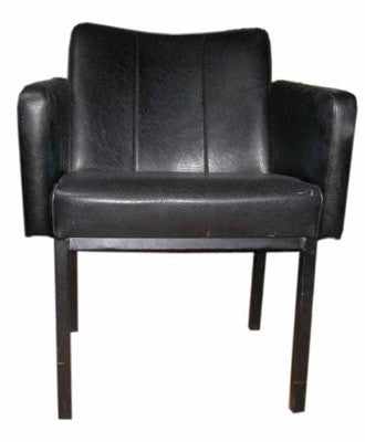 Armchair #27  Vinyl Black w/ Arms