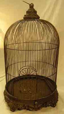 Birdcage #06 Ornate w Base  Large Round (H1.2m x D0.8m)