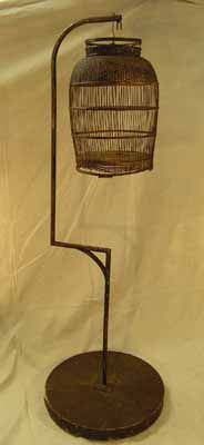 Birdcage #04 Wood Dark w Stand (2 parts) (H1.8m x D0.6m)