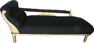 Chaise Lounge #07 Black Velvet (0.8m x 1.7m x 0.6m) 2 available