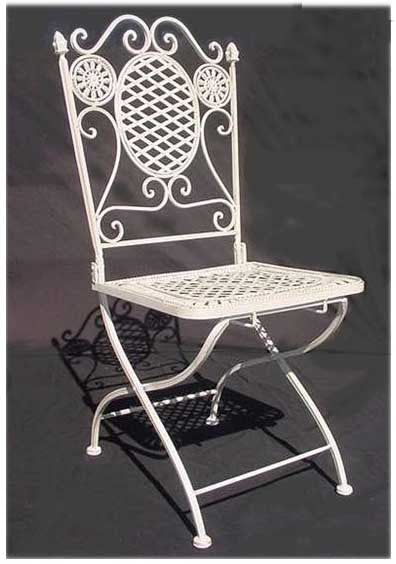Chair White Wrought Iron Folding [x= 8]
