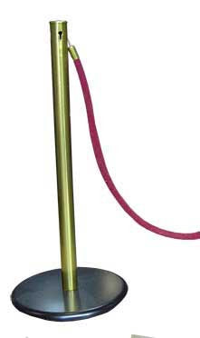 Crowd Barriers Brass Flat Top (H1m) (1 x pole 1 x rope)  [x=28]