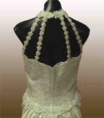 Beaded Halter dress. Back veiw