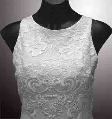 Cream Crepe s/less  with embroided bodoce. #Not coded size 10 - 12