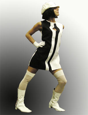 Dress 60s blk &whte