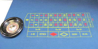 Blue Roulette cloth and wheel (playing grid 1.1 x 0.5)
