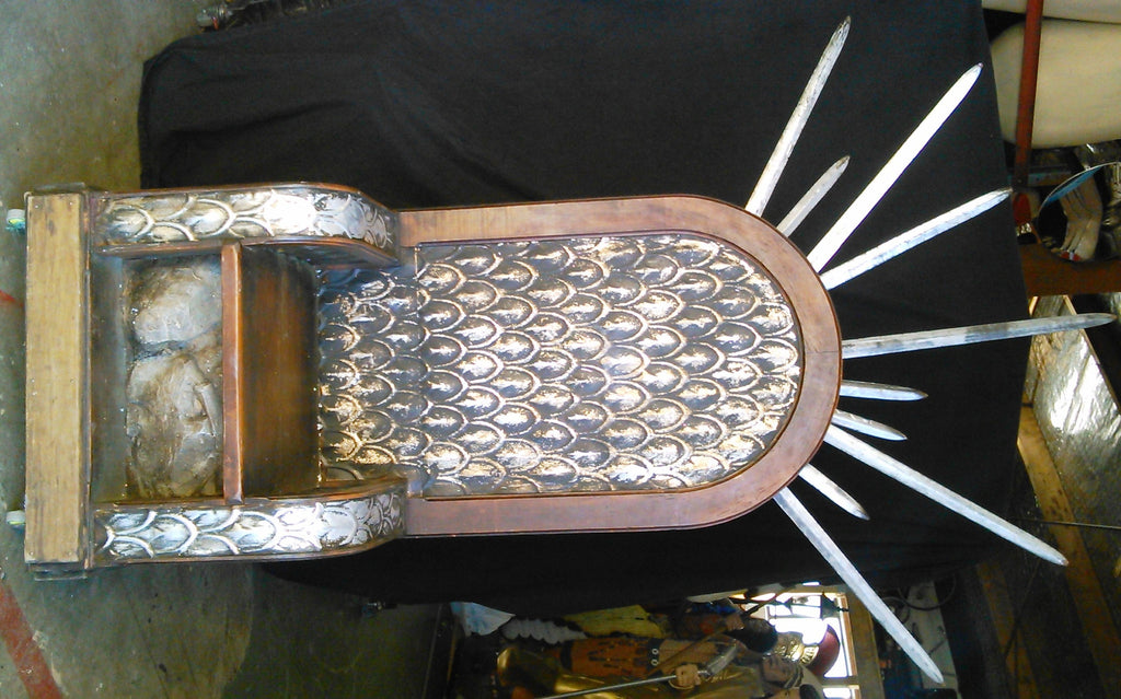 Curved Back Silver Throne (with or without Game of Thrones swords.Swords are $20 extra)