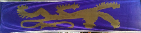 Banner with Lion Purple Velvet  (W86cm Drop320cm) 2 available.