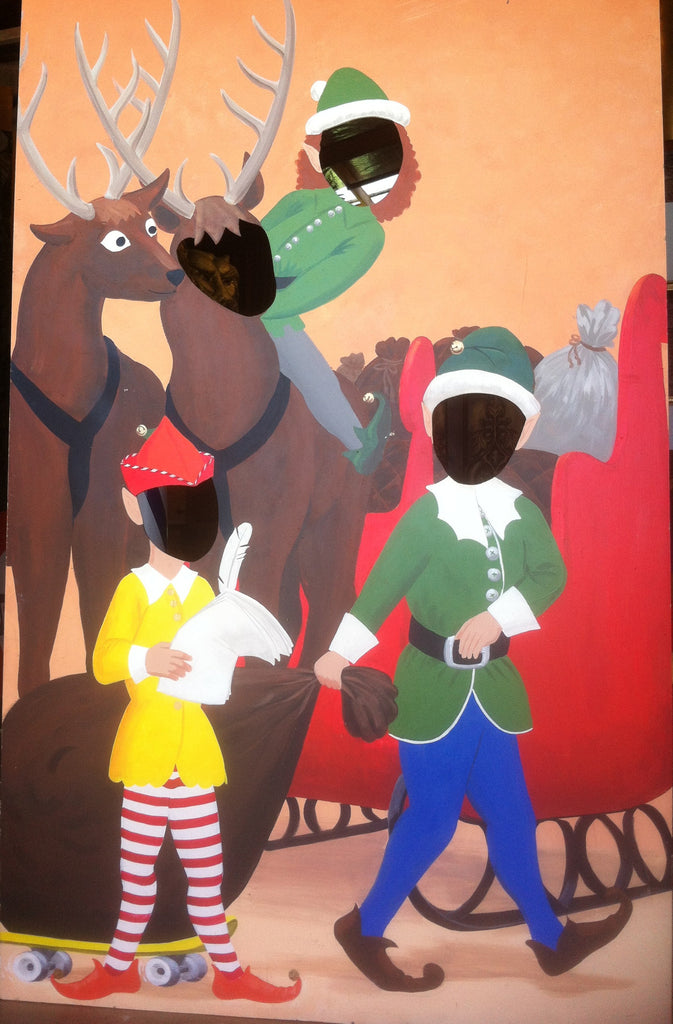 Christmas Flats stand-in (photo op) Reindeer, Elves (2.15m X 1.22m)