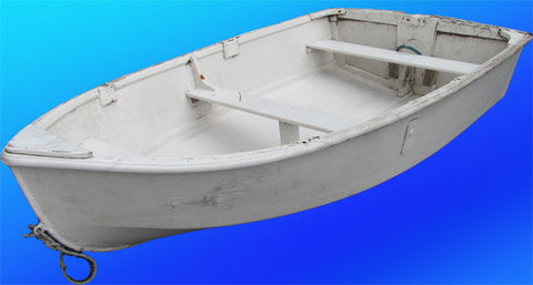 Boat Dinghy #4 small rustic white (0.5m x 1.2 m x 2.3m )